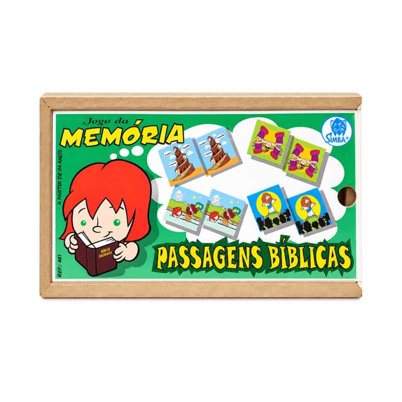 Jogo da Memória Passagens Bíblicas Simque 40 Peças MDF