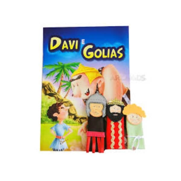 Livro com Dedoches Little Pearl Books Davi Golias